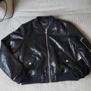 Faux TCEC Snakeskin Bomber Jacket